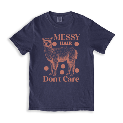 Messy Hair Don't Care 2 T-shirt