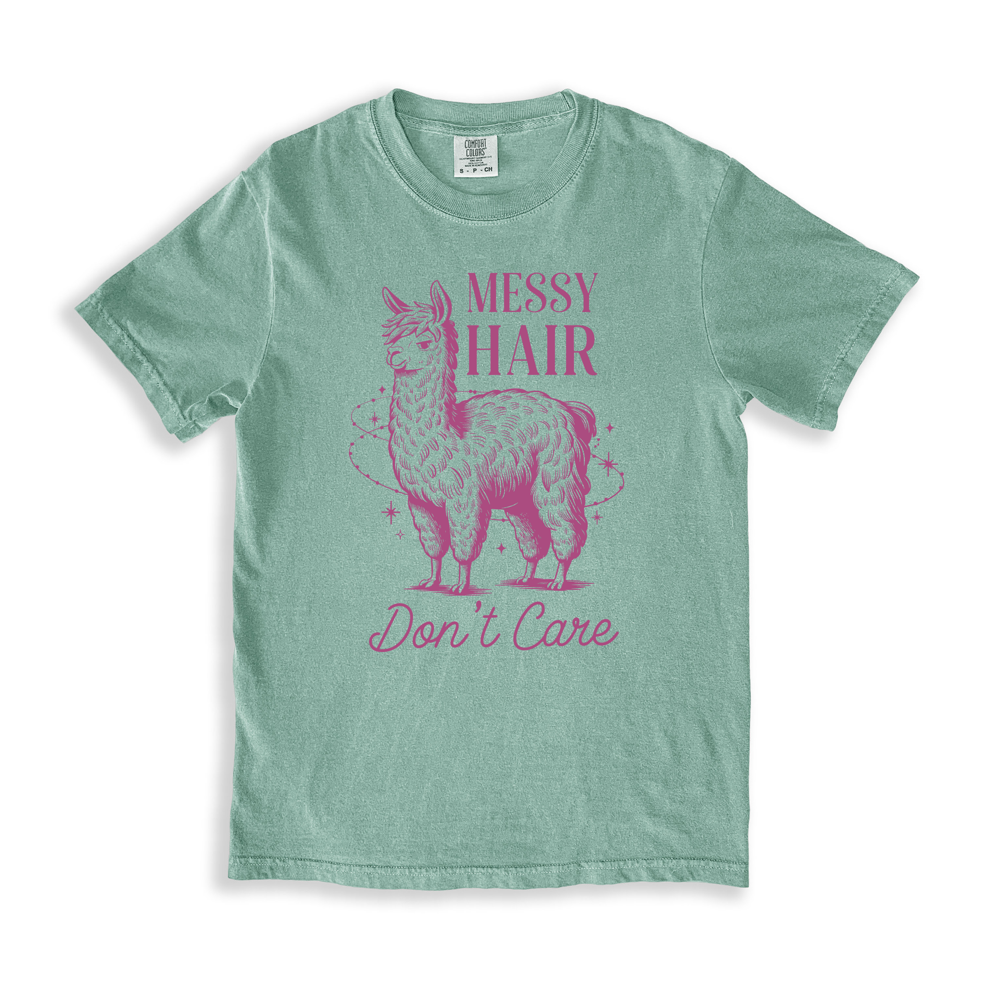 Messy Hair Don_t Care T-shirt - Bay