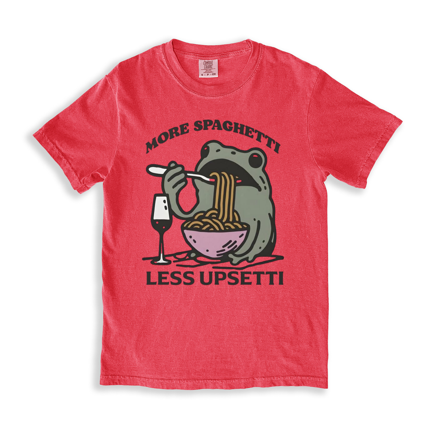 More Spaghetti Less Upsetti T-shirt - Watermelon