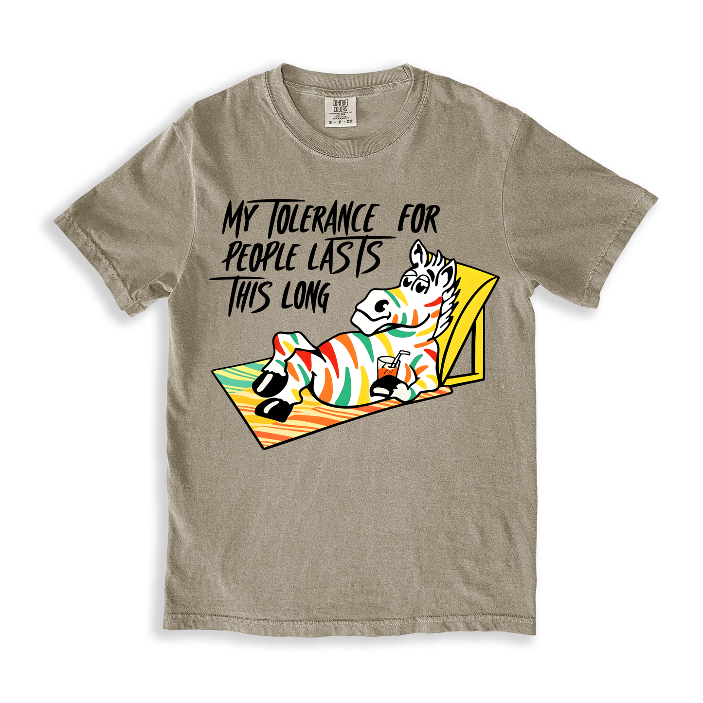 My Tolerance For People Lasts This Long T-Shirt - Khaki