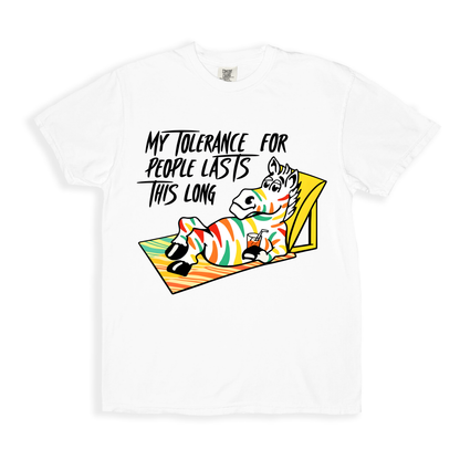My Tolerance For People Lasts This Long T-Shirt - White