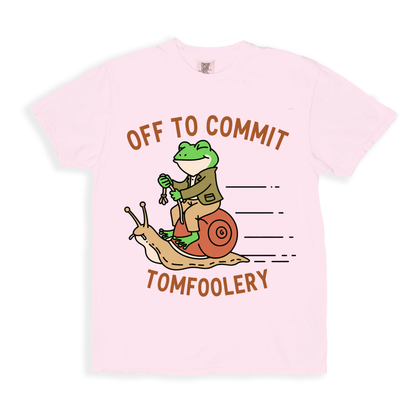 Off To Commit Tomfoolery T-shirt - Blossom