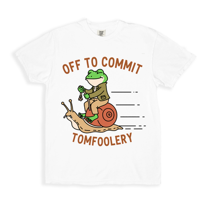 Off To Commit Tomfoolery T-shirt - White