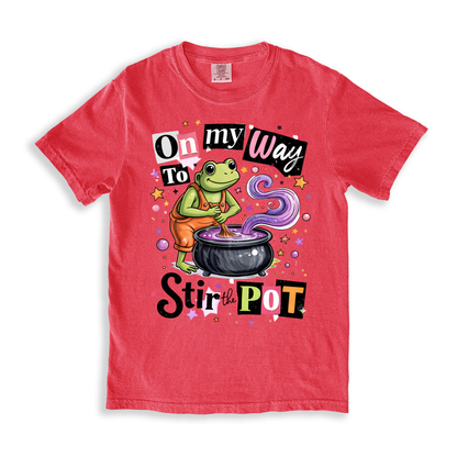 On My Way To Stir The Pot T-shirt - Watermelon