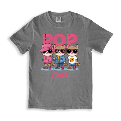 Pop Cats T-shirt - Grey