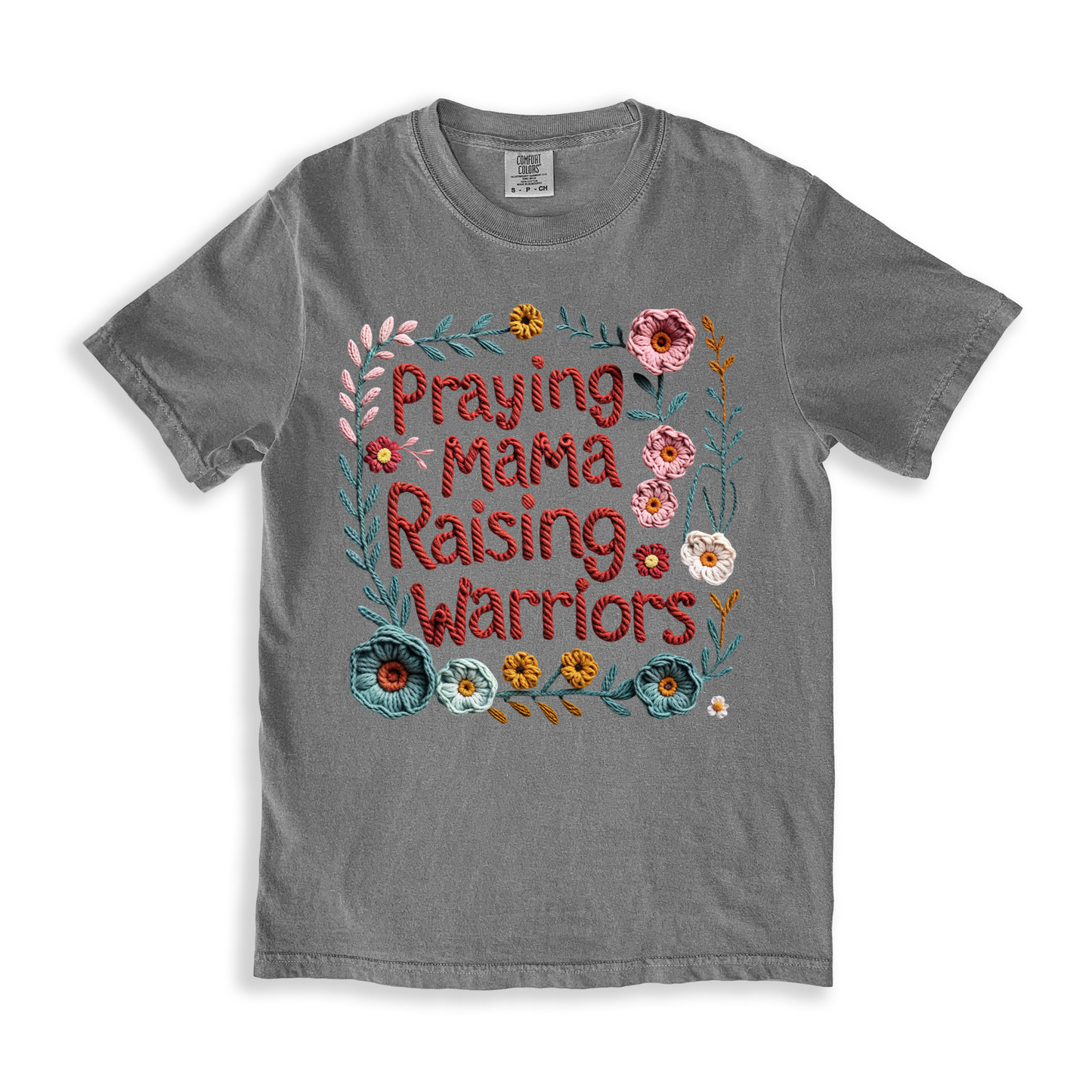 Praying Mama Raising Warriors(1) T-shirt - Grey
