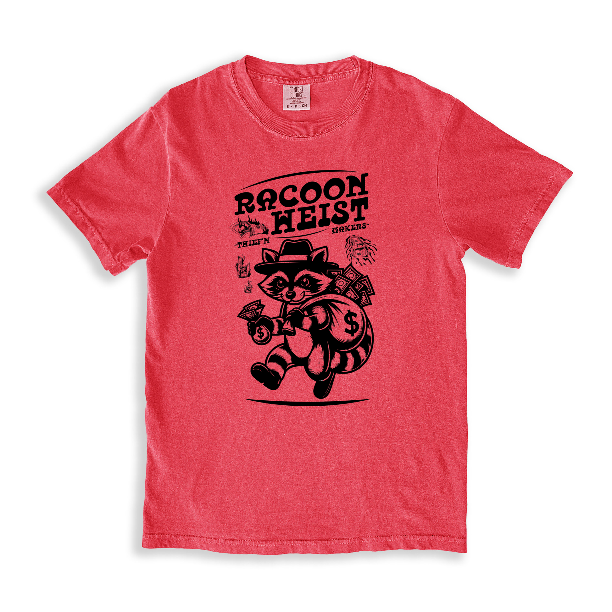Racoon Weist T-shirt - Watermelon