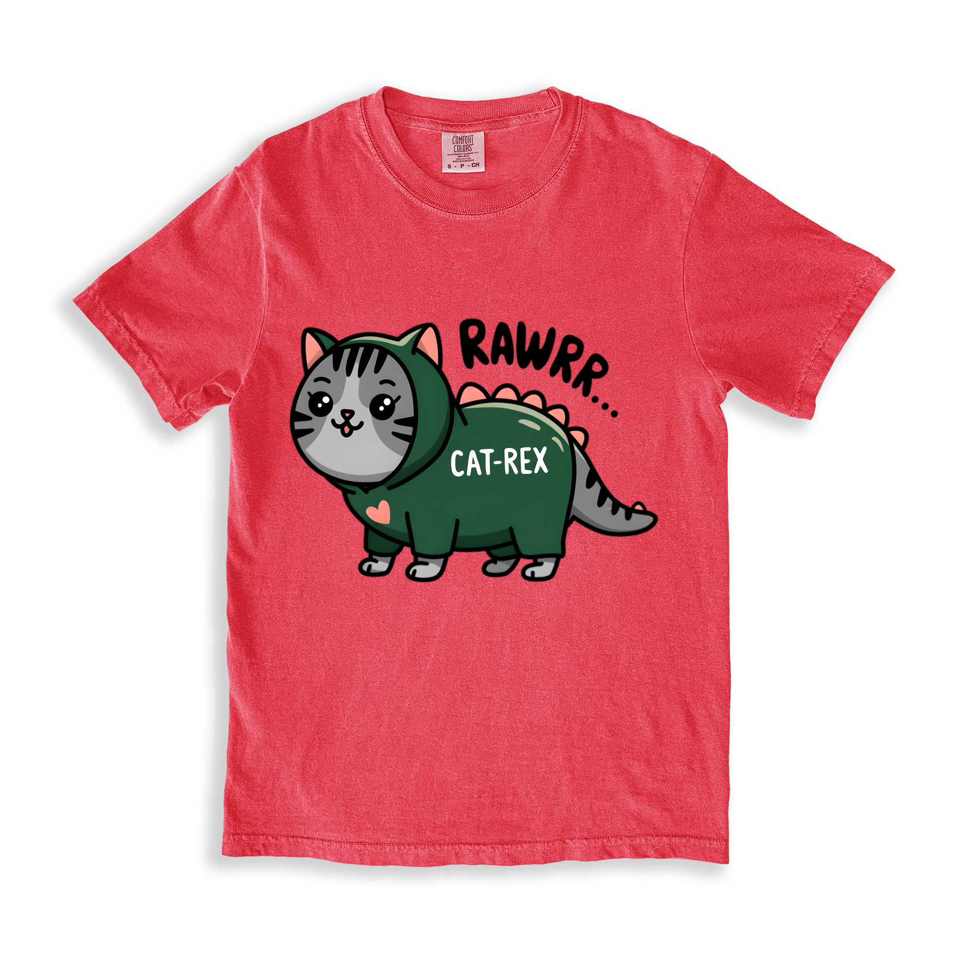 Rawrr...cat Rex T-shirt - Watermelon