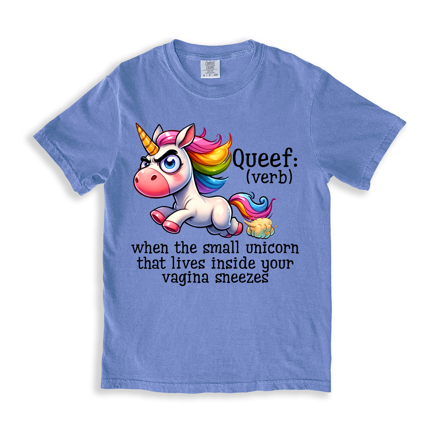 Sarcastic Queef Unicorn (verb) T-shirt - BlueJean