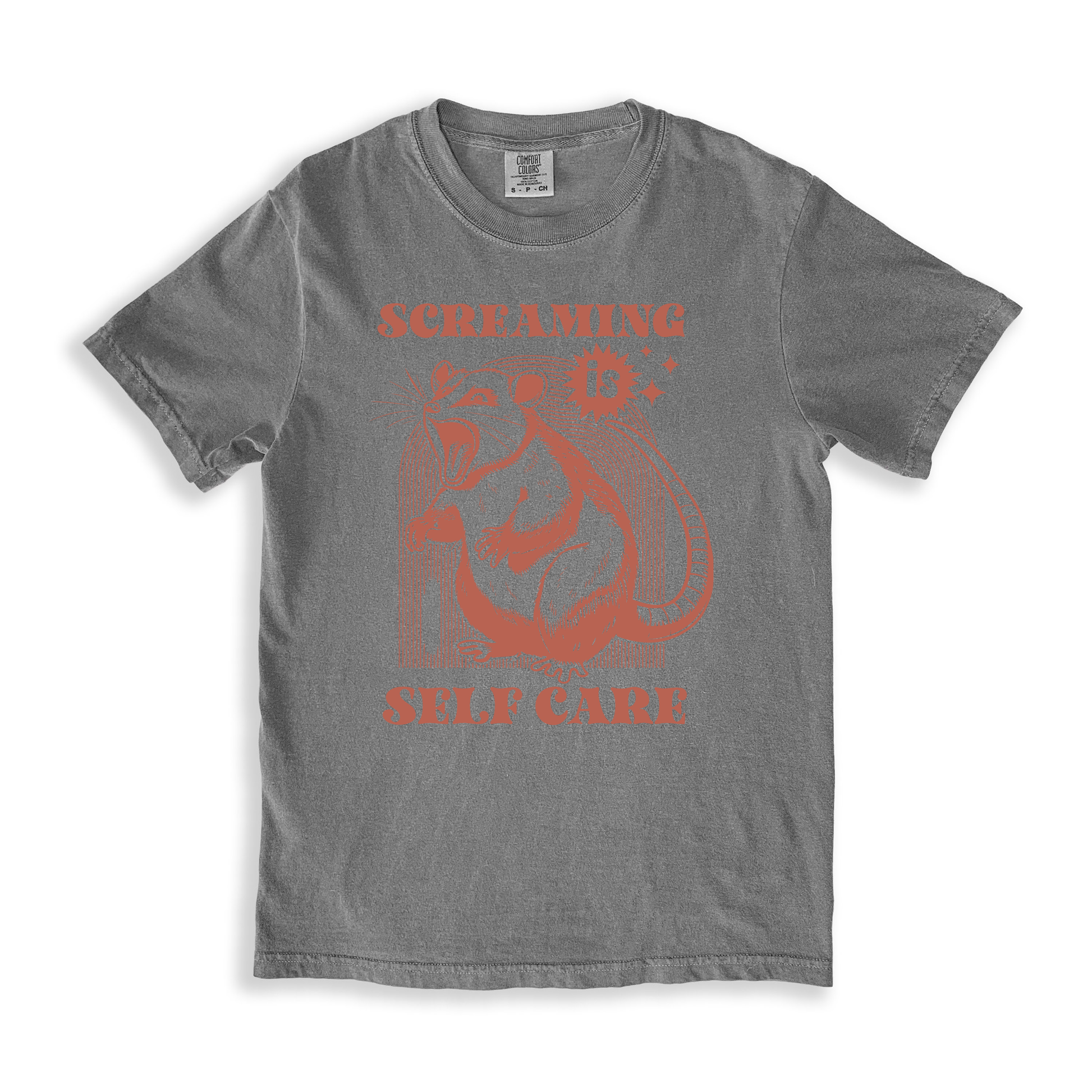 Screaming Is Self-care T-shirt - Grey