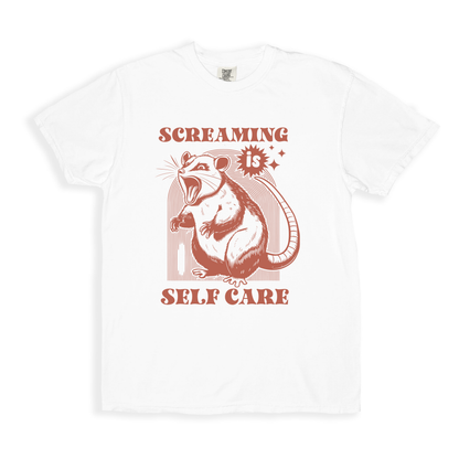 Screaming Is Self-care T-shirt - White