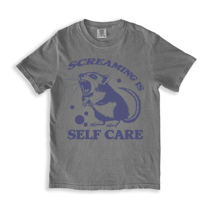 Screaming Is Self Care 2 T-shirt - Grey