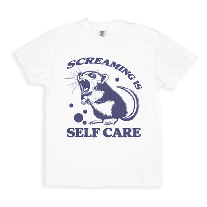 Screaming Is Self Care 2 T-shirt - White