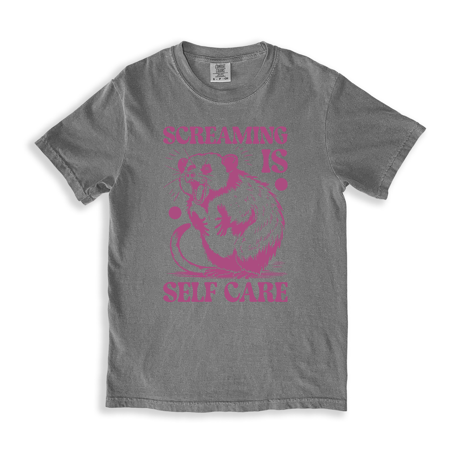 Screaming Is Self Care T-shirt - Grey
