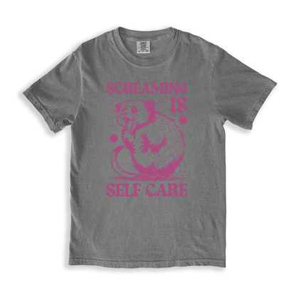 Screaming Is Self Care T-shirt - Grey
