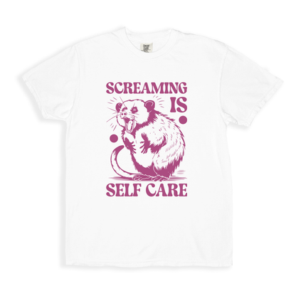 Screaming Is Self Care T-shirt - White