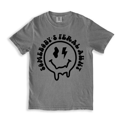 Somebody_s Feral Aunt 2 T-shirt - Grey
