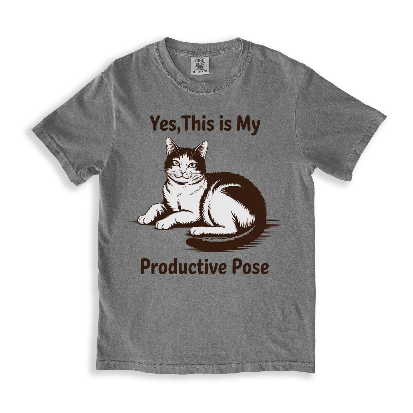 Yes, This Is My Productive Pose T-shirt - Grey